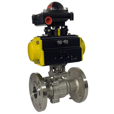 PNEUMATIC ACTUATED BALL VALVE - SE / FL / TC - Variant 2 - Automation Valves by Caliber Valves | WCB / CF8 / CF8M / CF3M, Size: 15 to 200 DN